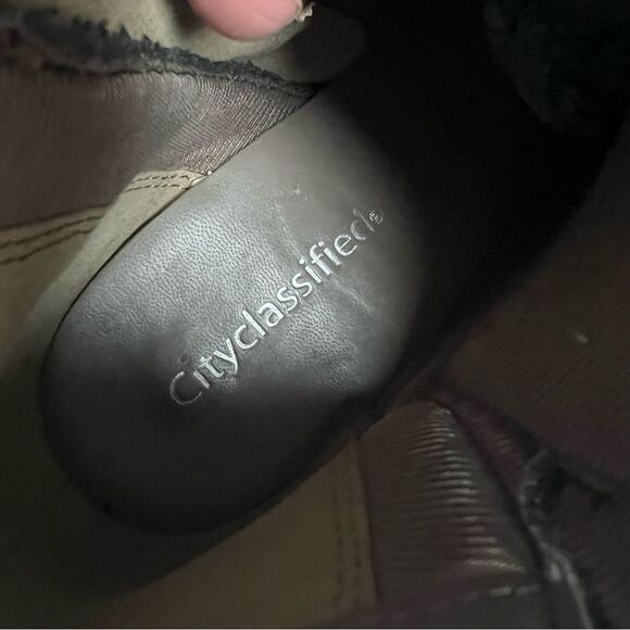 City Classified Vegan Faux Suede Mushroom Tan Ankle Boot Western Bootie Size 7 - Picture 7 of 11